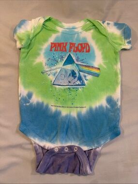 Liquid Blue Pink Floyd Tie-Dye Baby Bodysuit in Green, Blue & Purple